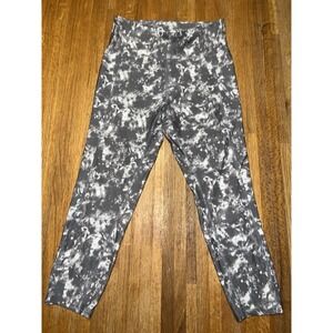 Bally Total Fitness Women‎ Large Grey White Abstract Workout Gym Yoga Leggings